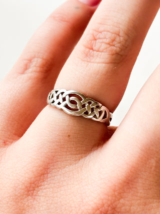 Celtic Eye Band | Sterling Silver | Size M 1/2 | 1.94g