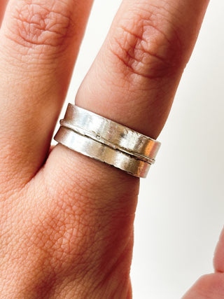 Cigar Band Ring | 925 Silver | Size S | 10.24g