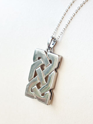 Chunky Fadó Celtic Rectangle Pendant | Sterling Silver | 5.14g | 36mm