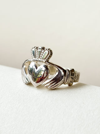 Silver Claddagh Ring | 925 Silver | Size P | 4.64g