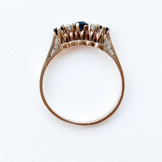 Diamond & Sapphire Ring | 9ct Gold | Size N | 1.41g