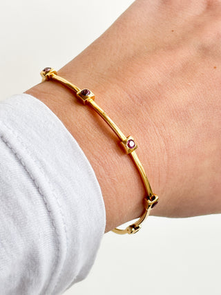 Pink Bracelet | 18ct Gold | Pink Tourmaline | 7.5in | 8.24g