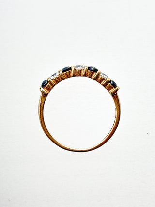 Sapphire & CZ Eternity Ring | 9ct Gold | 2.27g | Size O