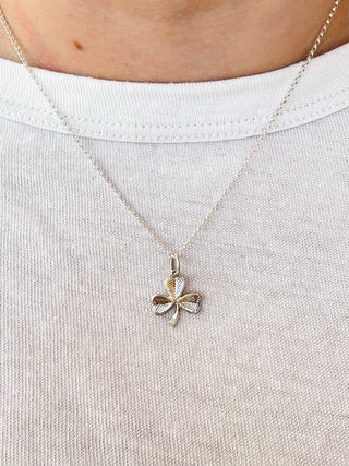 Shamrock Pendant | Silver | 18-Inch Fine Cable Link Chain | Total 3.29g (Pendant 1.30g)