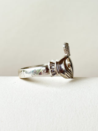Silver Claddagh Ring | 925 Silver | Size P | 4.64g