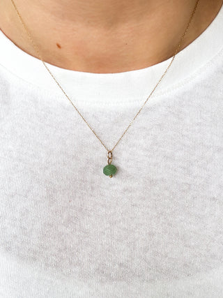 Agate Pendant | Diamond Anchor Chain | 9ct Gold | 18–20-Inch | 0.86g + 0.80g Chain