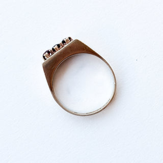 Garnet Trilogy Ring | 9ct Gold | Size N | 2.30g