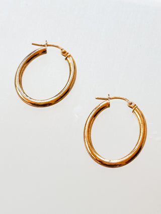Oval Hoop Earrings | 9ct Gold | 1.66g