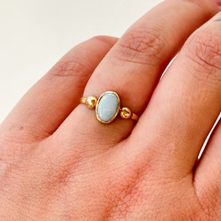 Opal Round Ring | 14K Gold | Size M | 2.15g
