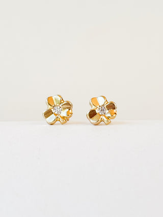 Shamrock Stud Earrings | 9ct Gold | 0.38g (back of earrings)
