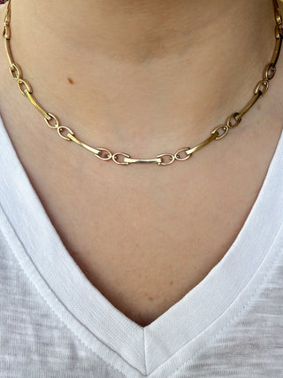 Solid Horse Bit Chain Necklace | 9ct Gold | 16-Inch | 16.64g