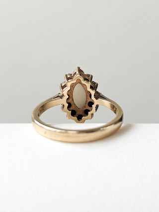 Sapphire & Precious Opal Marquis Ring | 9ct Gold | Size P | 3.37g