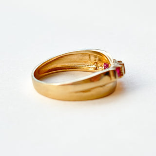 Pink Sapphire Band | 9ct Gold | Size N | 2.83g