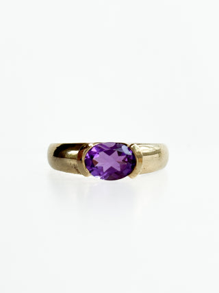 East-West Amethyst Ring | 9ct Gold | Size M | 4.80g
