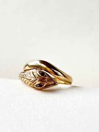 Ruby Snake Ring | 9ct Gold | Size M | 3.75g