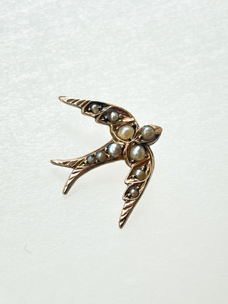 Swallow Pendant | 9ct Rose Gold | 18-Inch Diamond Anchor Chain | 0.97g pendant only