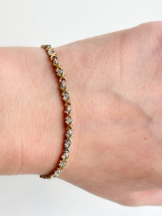 X's and O's Natural Diamond Bracelet | 9ct Gold | 7.6-Inch | 5.71g
