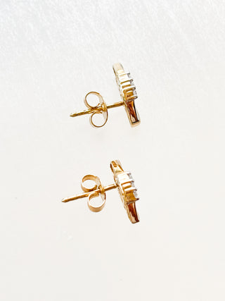 Peridot & Diamond Eye Earrings | 9ct Gold | 1.94g