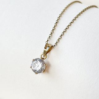Crystal Necklace | 14ct Gold | 18" Fine Cable Link Chain | 0.85g
