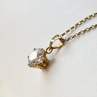 Crystal Necklace | 14ct Gold | 18" Fine Cable Link Chain | 0.85g