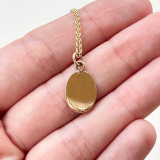 No. 9 Plain Oval Pendant | 9ct | 0.80g | 18" Fine Cable Link Chain