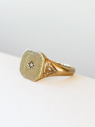 Synthetic Colourless Spinel Ring | 9ct Gold | Size V | 4.35g