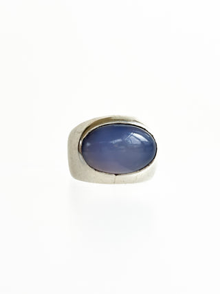 Lilac Chalcedony Ring | Silver | Size J | 8.11g