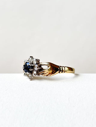 Sapphire and Cz Fede Cluster | 9ct | 1.6g | L1/2