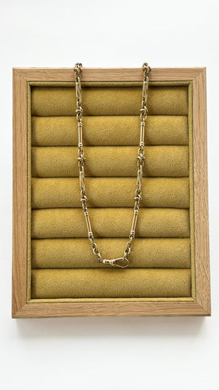 Heavy Trombone Link Necklace | 9ct Gold | 17.5-Inch | 35.31g