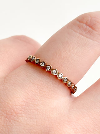 Diamond Bezel Ring | 9ct Gold | Size P | 1.80g