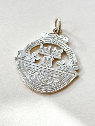 Dublin Castle Engraved Pendant | Sterling Silver | 7.46g | 18/20Inch Chain, 1.50g