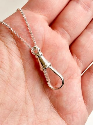Albert Charm Pendant | Silver | X Large 28mm | 18-Inch Fine Cable Link Chain | 3.17g