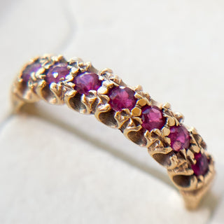 7 Stone Antique Style Setting | 9ct Gold | 2.14g | Size N