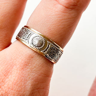 Ardagh Chalice Ring | Silver & 9ct Gold | Size T½ | 5.8g