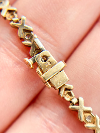X's and O's Natural Diamond Bracelet | 9ct Gold | 7.6-Inch | 5.71g