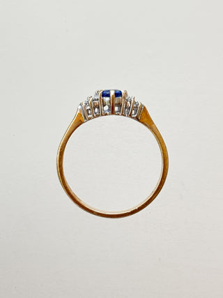 Diamond & Sapphire Trilogy Ring | 9ct Gold | Size J½ | 1.40g
