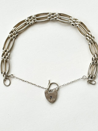 Silver Padlock Bracelet | 925 Silver | 7.5-Inch | 18.88g