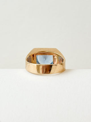 Synthetic Blue Spinel Solitaire Ring | 9ct Gold | Size L½ | 5.14g