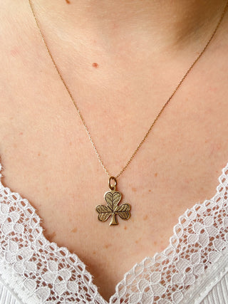 Engraved Shamrock Charm | 9ct Gold | 0.75g | 20mm length
