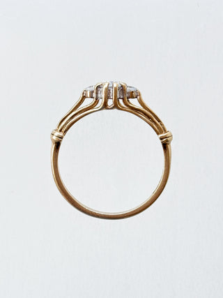 CZ Trilogy Ring | 9ct Gold | Size O | 2.11g