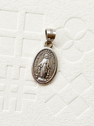 Miraculous Medal Pendant | Cable Link Chain 18-20in | 925 Silver | 1.16g