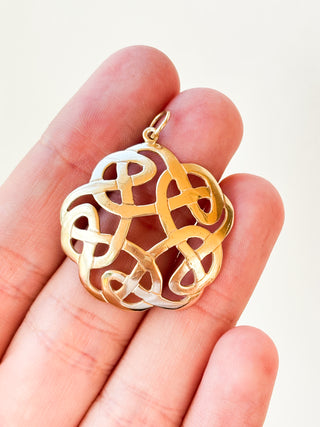 Handmade Celtic Pendant | 9ct Gold | 3.12g | 35mm diameter