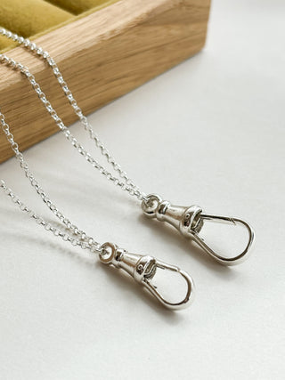 Albert Charm Pendant | Silver | Large 23mm | 18-Inch Fine Cable Link Chain | 1.80g