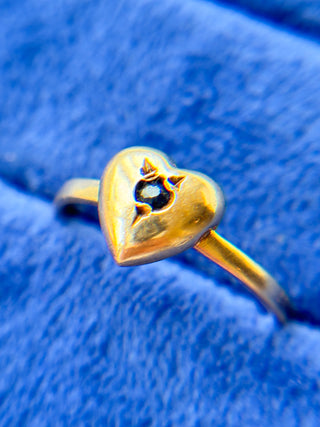 Sapphire Heart Ring | 9ct Gold | Size N | 1.66g