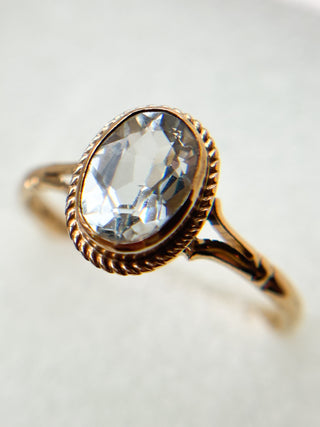 Aquamarine Solitaire Ring | 9ct Gold | Size L | 1.67g