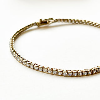 CZ Tennis Bracelet | 9ct Gold | Bezel Set | 19cm | 6.78g
