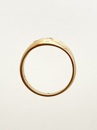 Three-Stone Starburst Ring | 9ct Gold | Size P | 3.16g