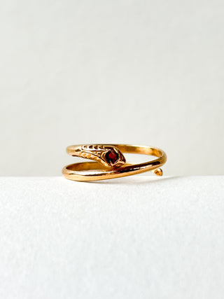 Garnet Snake Wrap Ring | 18ct Gold | Size L | 1.83g