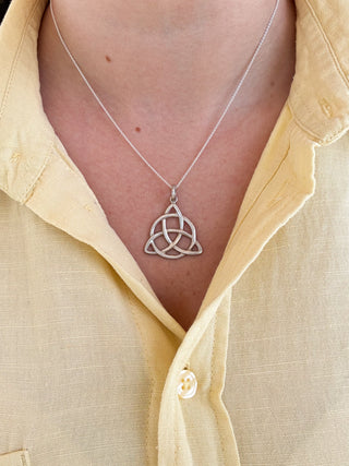 Silver Trinity Knot Pendant | Cable Chain | 925 Silver | 18–20-Inch | 4.57g