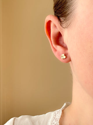 Shamrock Stud Earrings | 9ct Gold | 0.38g (back of earrings)